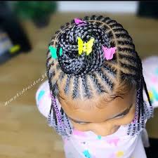 This style is super cool and stylish. Sweet Cornrows For Cute Little Girls Curly Craze Lil Girl Hairstyles Kids Hairstyles Kids Style Hair
