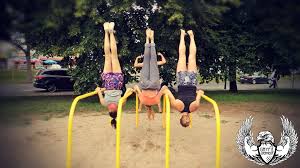 Shoulder Stand On Parallel Bars D Street Workout Team Exercises Shoulder Stand