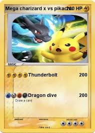 Please see the drawing tutorial in the video below. Pokemon Mega Charizard X Vs Pikachu