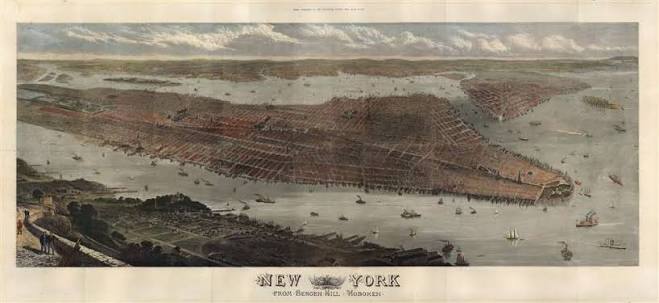 New York from Bergen Hill Hoboken.: Geographicus Rare Antique Maps