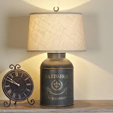 French Canister Table Lamp 3 Colors Table Lamp Lamp Rustic Table Lamps