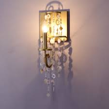 Antique Style Gold Sconce Light Candle 1 Head Metal Wall Light With Crystal Bead For Corridor Takeluckhome Com