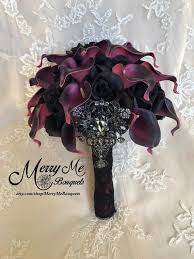 Black Bouquet Black And Plum Bouquet Black And Burgundy Etsy Prom Flowers Bouquet Black Bouquet Burgundy Bouquet