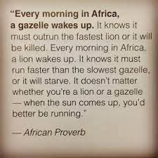 When The Sun Comes Up You Better Be Running Every Morning In Africa A Gazelle Wakes Up Are You A Lion Or A Gazelle Africa Quotes Powerful Quotes Words