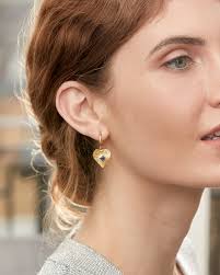 Blue heart hoop earrings new arrivals