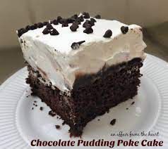 Over cake and allow to cool. Chocolate Pudding Poke Cake