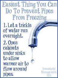 tips to prevent frozen water pipes in