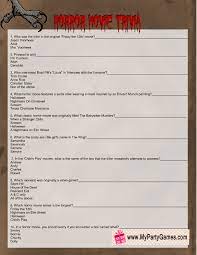 Some are easy, some hard. Free Printable Horror Movie Trivia Quiz