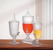 JINGHUANG OEM/ODM Cristalería Partes Dispensadores de agua de vidrio  Dispensador de bebidas de jugo con cilindro de hielo para regalos  promocionales