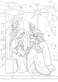 A christmas nativity coloring scene cartoon, baby jesus, mary and joseph in manger. Christmas Coloring Page With Baby Jesus Mary Joseph Three Wise Men Black And White Premium Vector In Adobe Illustrator Ai Ai Format Encapsulated Postscript Eps Eps Format