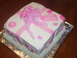 Birthday Cake For Mother Square This Cake Is Easy Square Cake Buttercream Icing Fondant Cutouts Of Circles And 6 S I Made The Bow U Simple Birthday Cake Gift Box Cakes Birthday Cake Girls