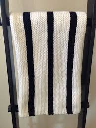 Black And White Striped Baby Blanket Modern Knit Baby Blanket By Littlecolleydesign Knitted Baby Blankets Modern Knitting Patterns Baby Blanket Crochet