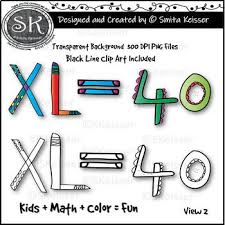 Fun Numbers Roman Numerals Math Symbols Clip Art Collection By Smita Keisser Clip Art Number Fun Math Coloring