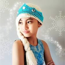 Gorro de Elsa, gorro de Elsa Frozen, gorro de Elsa tejido a crochet, gorro  de Elsa