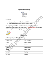 Challenge them to a trivia party! English Worksheets Supermarket Sweep