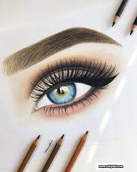 Karakalem Ile Cizilmis Bayan Gercek 3d Renkli Goz Cizimleri Ve Teknikleri Guzel Sozler Cool Eye Drawings Eye Drawing Eye Art