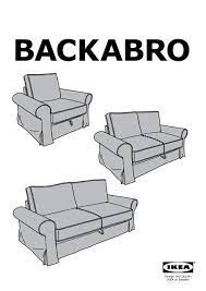 Divano letto ikea vendo divano letto modello backabro di ikea in buono stato. Ikea Backabro Fodera Per Divano Letto A 2 Posti 30260949 Istruzioni Di Montaggio