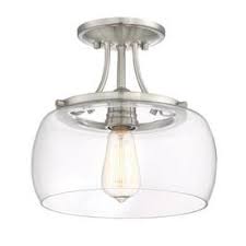 Quoizel Soho 10 62 In W Brushed Nickel Clear Glass Semi Flush Mount Light Lws3235h Flush Mount Lighting Flush Ceiling Lights Semi Flush Ceiling Lights