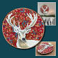 Paint and Collage Stag on a natural wood slice event image