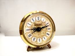 Vintage Alarm Clock West Germany Alarm Clock Small Gold Clock Clock Bedside Clock Clock Jerger Alarm Cl Vintage Alarm Clocks Bedside Clock Clock