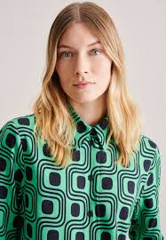Women Shirt Blouse Print green