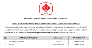 Kerja kosong risda | peluang kerjaya terkini di pihak berkuasa kemajuan pekebun kecil perusahaan getah (risda) kepada seluruh rakyat malaysia yang berminat untuk berkerja di risda anda diperlawa untuk segera. Kerja Kosong Di Kumpulan Ladang Ladang Perbadanan Kedah Klpk Ejawatankini Com
