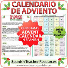 Calendario De Adviento Spanish Advent Calendar Spanish Teacher Resources Vocabulary Flash Cards How To Speak Spanish