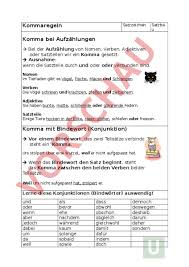 Ein nachgestellter beisatz wird vom hauptsatz getrennt, eine eingeschobene apposition von kommata eingeschlossen. Arbeitsblatt Kommaregeln Deutsch Grammatik
