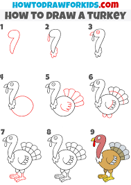 How to draw a turkey animal. How To Draw A Turkey Easy Drawing Tutorial For Kids