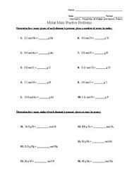Grams to moles conversion problem. Convert Moles To Grams Worksheets Teaching Resources Tpt