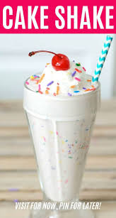 4 Ingredient Homemade Birthday Cake Milkshake Recipe In 2020 Birthday Cake Milkshake Homemade Milkshake Milkshake Recipe Easy