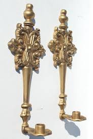 Some sconces require specifically shaped candles, so be. Vintage French Country Ornate Gold Candle Sconces Metal Wall Sconce Candle Holders
