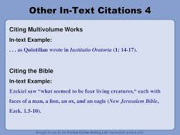 Information in the body of your paper about a source of ideas/information used in your paper. In Text Citations The Basics Ppt Download