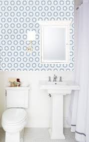 Removable Wallpaper Made In Usa Peel Stick Self Adhesive Temporary Blue And White Painted Desi Powder Room Wallpaper Small Bathroom Remodel Bathrooms Remodel