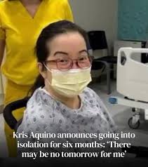 Get well soon Miss Kris ❤️ Actress-host Kris Aquino will be in preventive  isolation at her family's compound in Tarlac for the rest of the year as  she battles multiple autoimmune diseases.