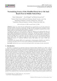 Pdf Normalizing Score Of The Modified Back Saver Sit And