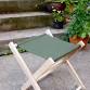 Wood and Canvas Folding Camp Chair / Gardener’s Stool