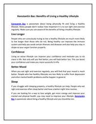 The mayo clinic healthy living program is unlike any other wellness program. Konstantin Bas Benefits Of Living A Healthy Lifestyle By Konstantin Bas Issuu