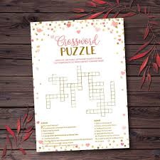Baby Shower Crossword Puzzle Game Baby Shower Games Etsy