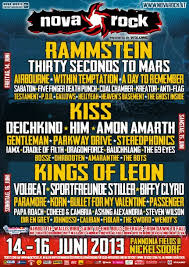 The nova rock festival, also just nova rock, is an austrian music festival that has existed since 2005 and takes place each year in june. Nova Rock 2013 14 06 2013 3 Days Nickelsdorf Burgenland Austria Concerts Metal Calendar