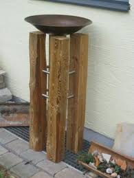 Pflanzsaule Aus Alten Balken Schale Edelstahl Schrottplatzkunst Pflanzensaule Gartendeko Holz