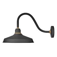 Hinkley Lighting Foundry Medium 1 Light Textured Black Outdoor Gooseneck Wall Sconce 10443tk The Home Depot Outdoor Barn Lighting Barn Lighting Hinkley Lighting