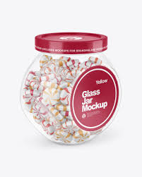 Glass Jar With Candies Mockup In Jar Mockups On Yellow Images Object Mockups