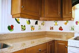 Fruit Tiles And Vegetable Tiles Kitchen Backsplash Combined With Daltile White Background Tiles Accent Tile Kitchen Decorative Tile Kitchen Decor