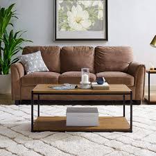 Malcolm 60 rectangular coffee table. Tall Center Table Coffee Table By Caffoz Furniture Designs Storage Shelf Sturdy Easy Assembly Brown Oak Wood Look Accent Furniture With Metal Frame Buy Online In Antigua And