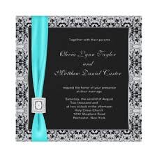 Black And Silver Wedding Invitations Teal Blue Black And Silver Wedding Invitation Zazzle Com Sweet Sixteen Parties Silver Wedding Invitations Classy Wedding Invitations