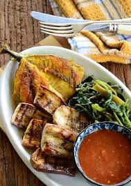Makanan jadul yang aku kenal dari alm nenek dan abah yang berdarah banjar. Ikan Bakar Terung Bakar Kangkung Celur Dapur Tanpa Sempadan