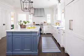 Maybe you would like to learn more about one of these? Blue Kitchen Island With Blue Striped Runner Transitional Kitchen Benjamin Moore Van Deusen Blue