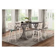 With the elevated look of an upscale bar setting, leather counter height stools and chairs are perfect for a bar room, game room or dining room. 5602 Amsonia 7pc Sets Counter Height Table 6 Swivel Counter Height Chair White