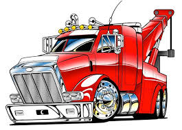 Cartooned Big Rig Tow Truck T Shirt Art Tow Truck Trucks Truck Art